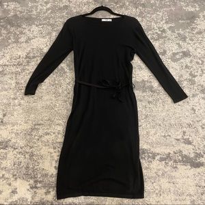 MANGO basic black knit dress